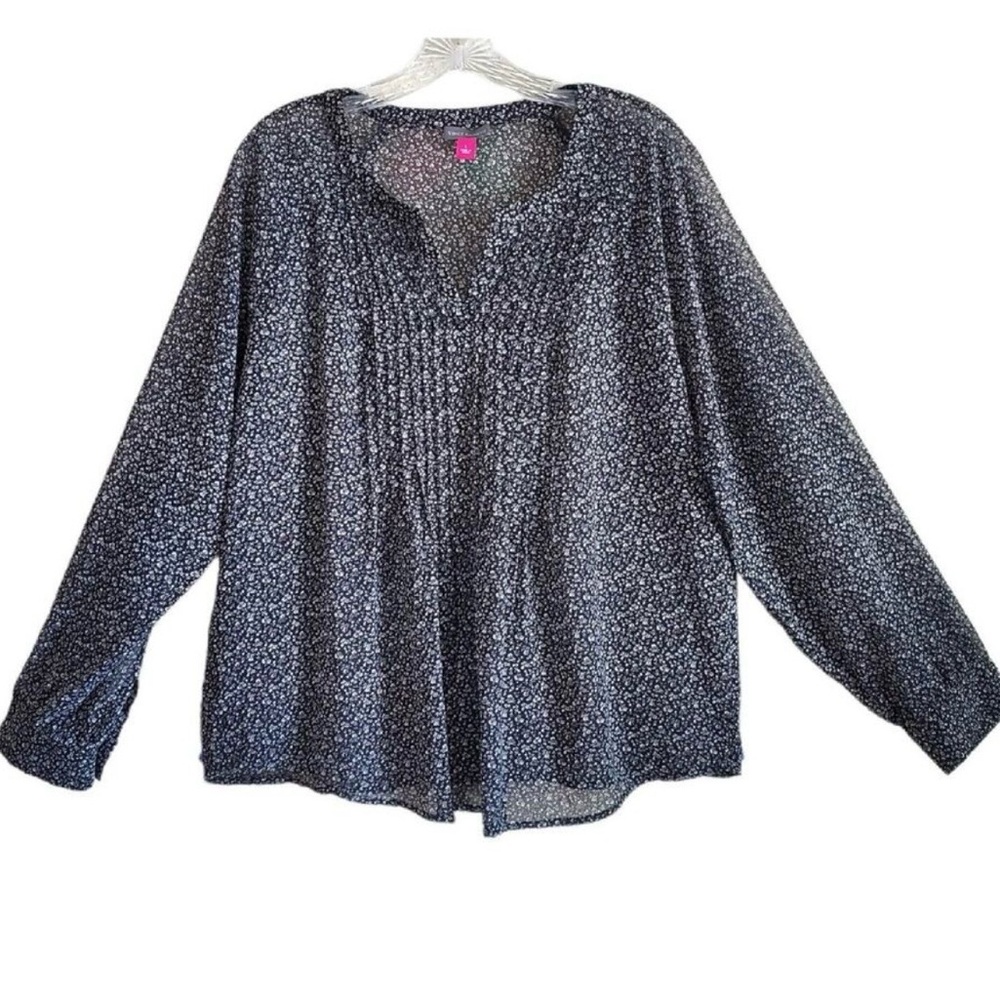 Vince Camuto Floral Pintuck Blouse